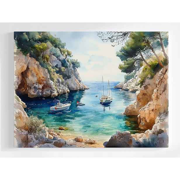 Plakát Krajina Chorvatsko Pobřeží Zátoka Moře Jachta 100x75