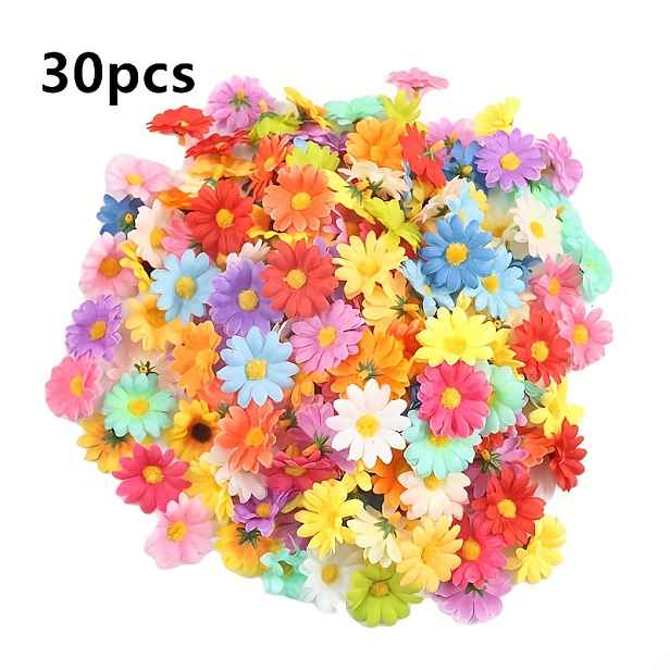 TEMU 30 ks umělých květů hlava 3,5 cm hedvábné umělé květiny pro domácí dekoraci, zahradu, svatební dekorace, DIY věnec, dárkové doplňky