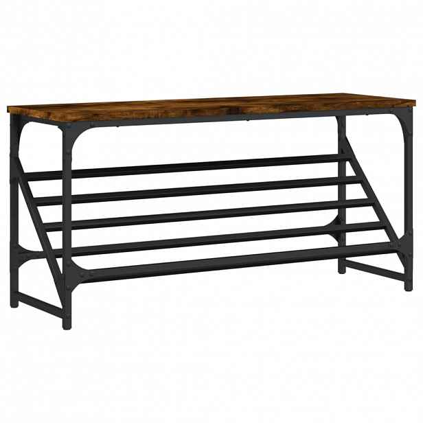vidaXL Botník kouřový dub 90 x 30 x 45 cm kompozitní dřevo