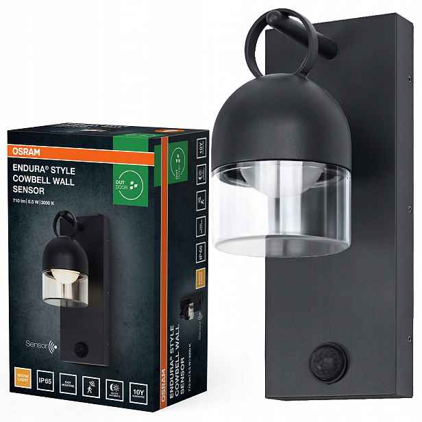 Zahradní nástěnné svítidlo Led Fasádní lampa Snímač pohybu 6.5W 400lm 3000K IP65