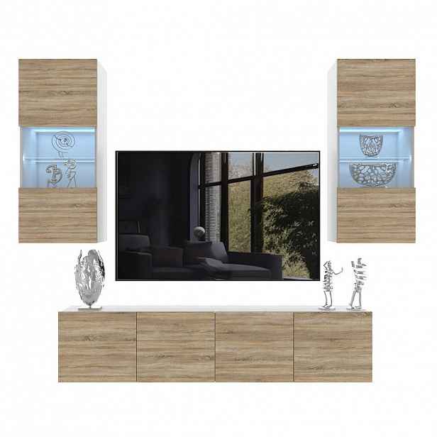 B BELINI GROUP OBÝVACÍ STĚNA Milano 7, Dub Sonoma matný, 200 cm, Bezúchytková