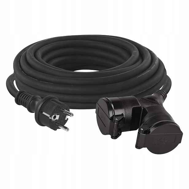 Emos prodlužovací kabel 10 m, 2 zásuvky IP44