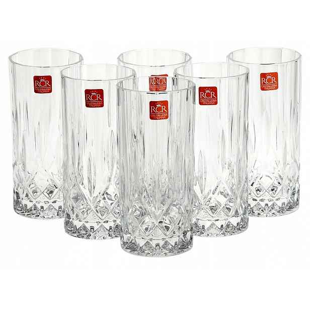 Rcr Opera exkluzivní sklenice vysoké na džus vody s nápojem long drink 350 ml