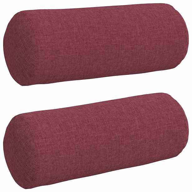 vidaXL Polštáře 2 ks textil Víno Červené Ø 15 x 40 cm
