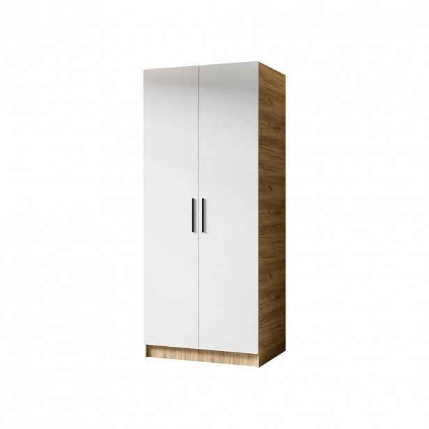 Kier Furniture ŠATNÍ SKŘÍŇ GOLD Dub Craft & Bílá