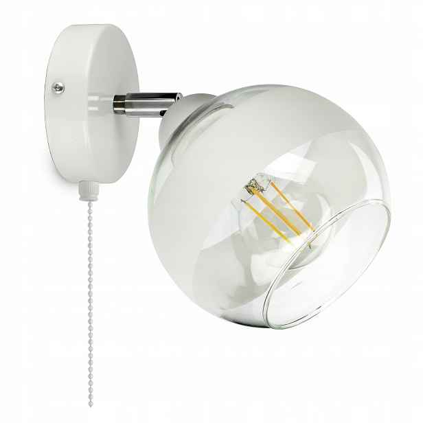 Nástěnná lampa Nástěnné Svítidlo Bílé Skleněná koule White Belt KGW1 Led E27