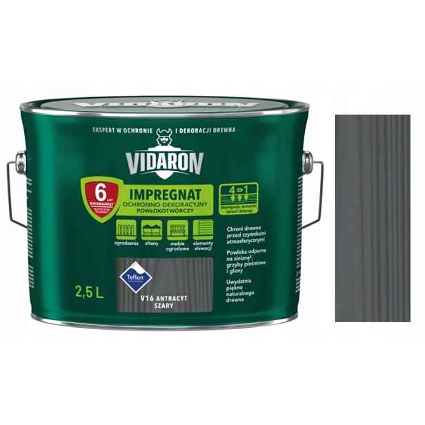 Vidaron Impregnat Na Dřevo 2,5L Antracit Šedý V16