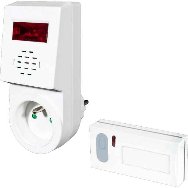 Zvonek bezdrátový s průchozí zásuvkou Elektrobock BZ3-1P