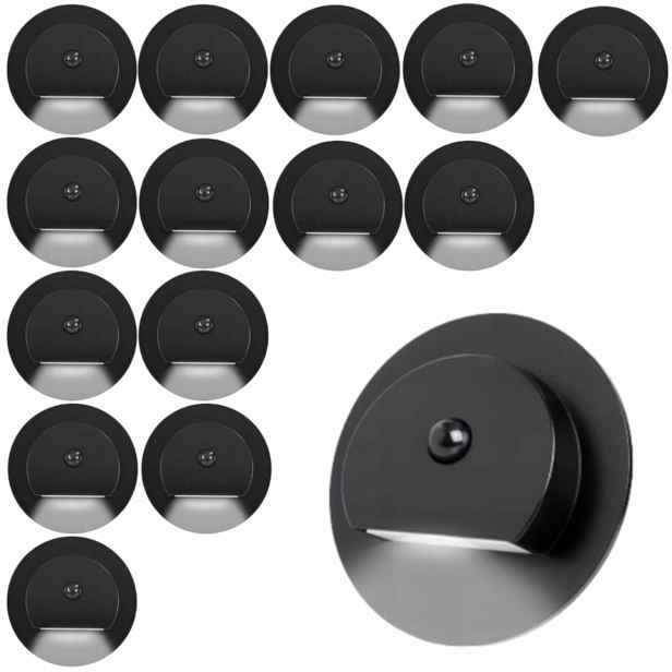 15 X Led Schodišťová Lampa 230V Senzor Pohybu Soumraku Osvětlení Schodů