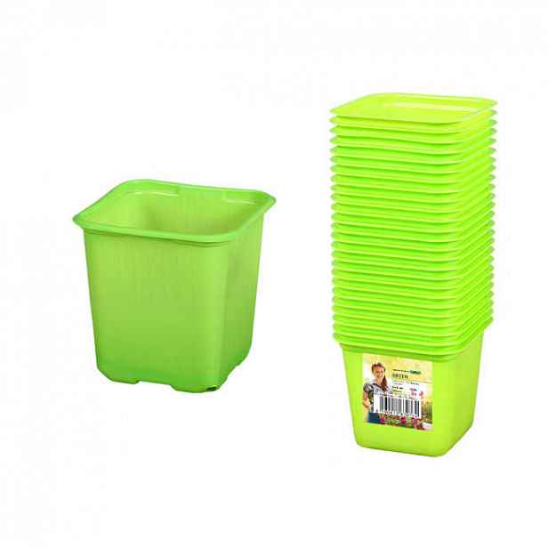 Kontejner pěstební GREEN 25ks plast zelená 6x6cm