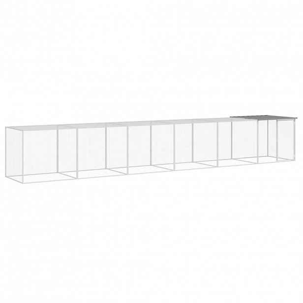 vidaXL Klec pro kuřata se střechou světle šedá 603 x 98 x 90 cm ocel