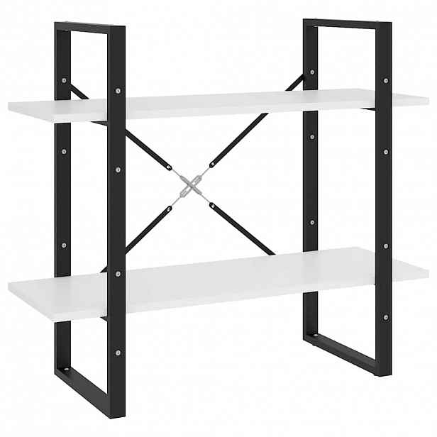vidaXL Knihovna se 2 policemi bílá 80 x 30 x 70 cm kompozitní dřevo