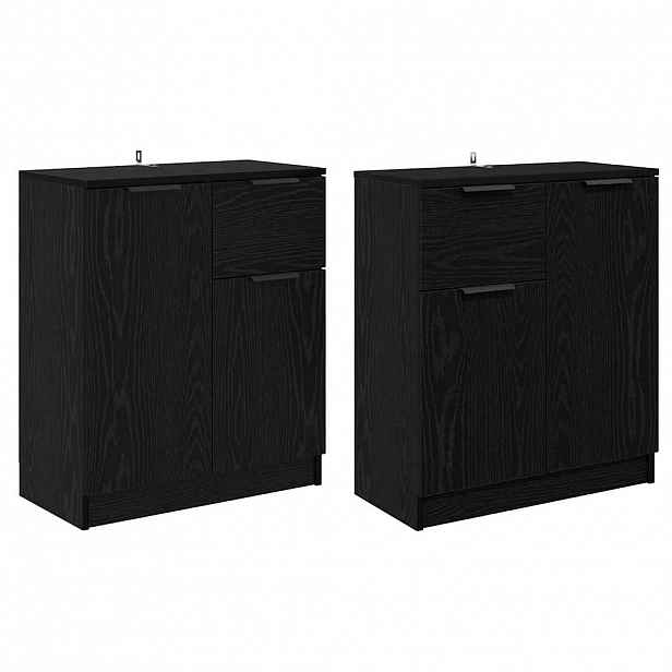vidaXL Konzole 2 ks Černý dub 60 x 30 x 70 cm Kompozitní dřevo