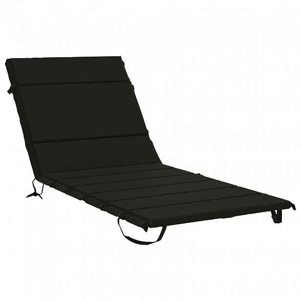 vidaXL Polštář na lehátko GEMERT 100% polyester Černá 200 x 80 x 3 cm