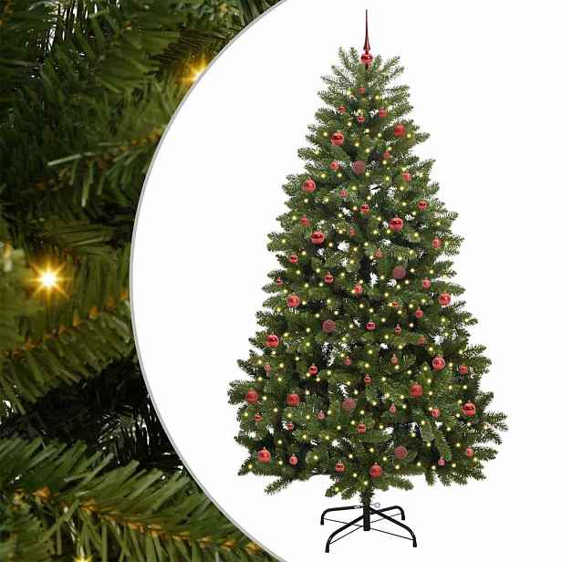 vidaXL Umělý vánoční stromeček 240 cm 300 LED Teplá bílá PVC a ocel