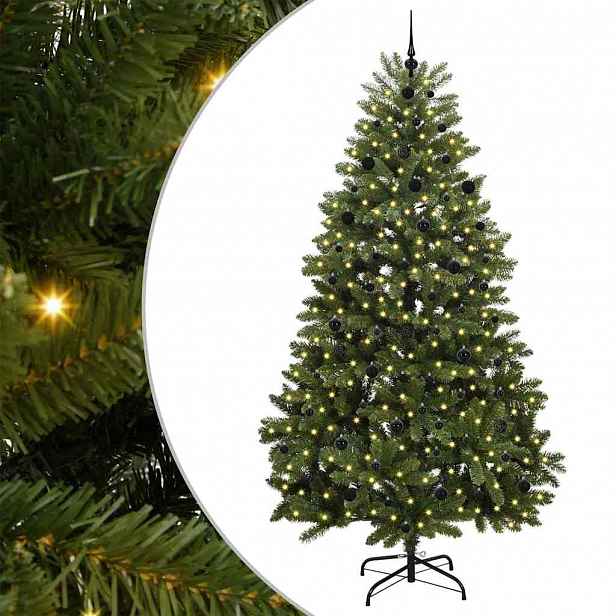vidaXL Umělý vánoční stromeček 240 cm 300 LED Teplá bílá PVC a ocel