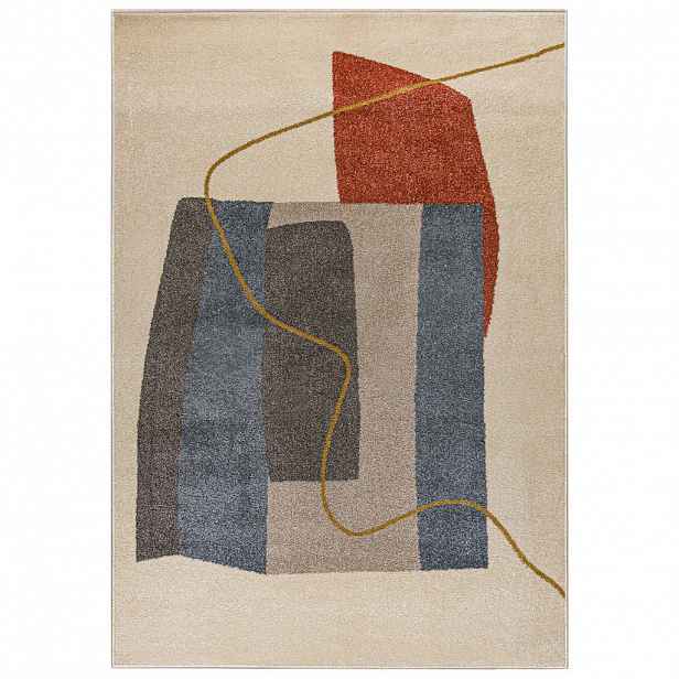 Mazovia KOBEREC béžový geometrický rostlinný - 80 x 150 cm