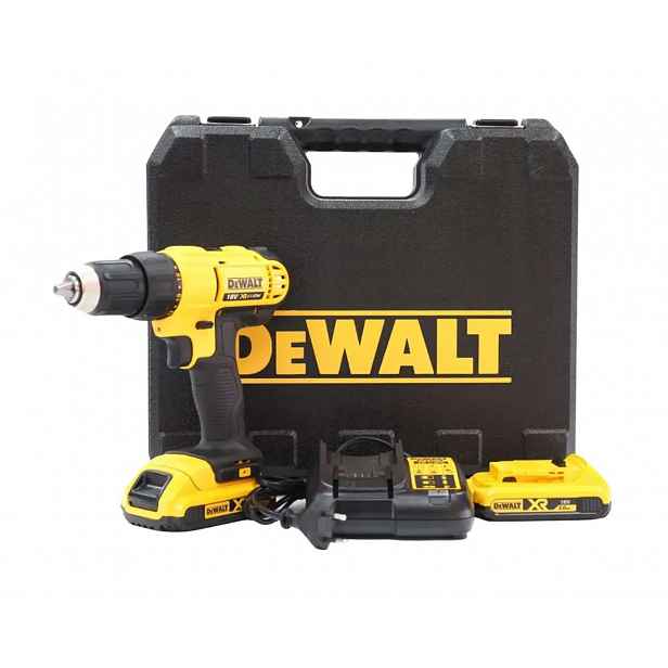 DeWALT - 18V AKU vrtací šroubovák, 2x aku 2,0 Li-Ion, nabíječka DCD771D2