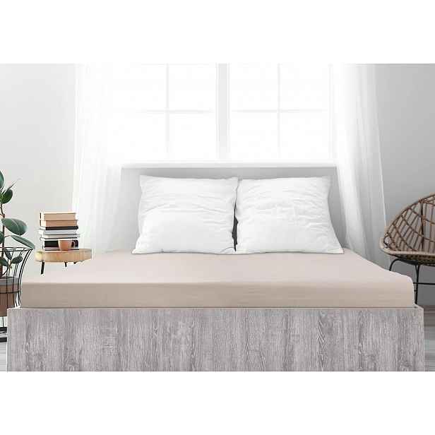 Jersey prostěradlo z mako bavlny LUXORA 90x200 cm béžové