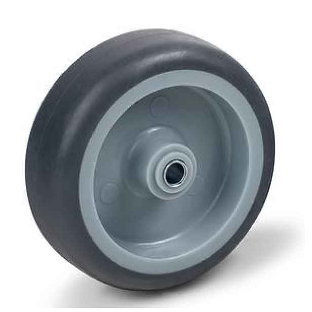 Kolečko plné d75/d10,5/60kg, šedý kaučuk, kluzné ložisko