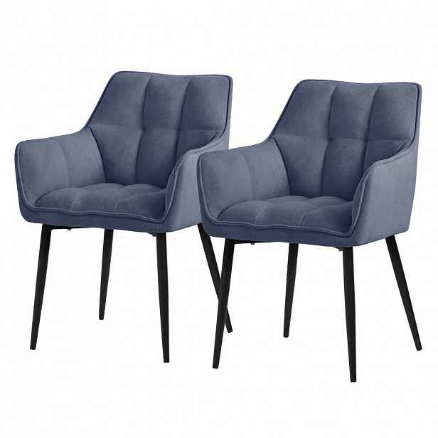 ML-DESIGN JÍDELNÍŽIDLA, SADA 2 KS, modrá froté látka