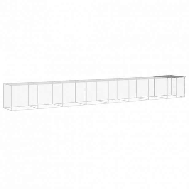 vidaXL Klec pro kuřata se střechou světle šedá 803 x 98 x 90 cm ocel