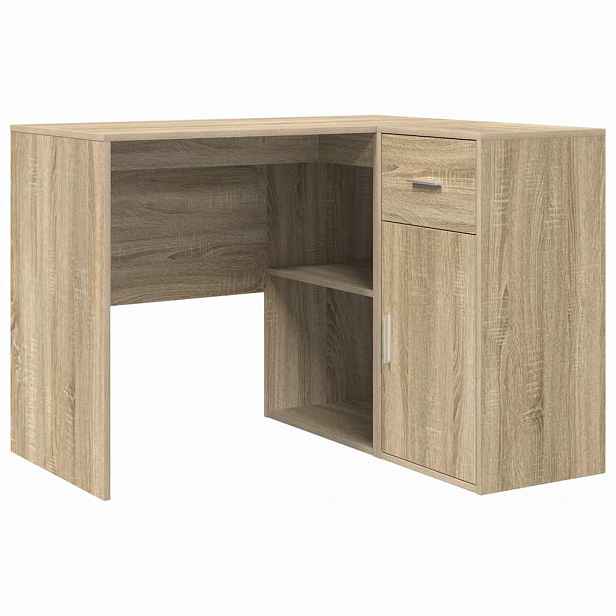 vidaXL Rohový psací stůl se zásuvkou Sonoma dub 102 x 88 x 75 cm