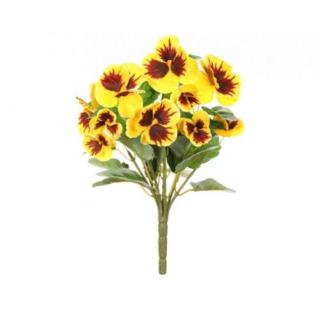 Umělá květina Maceška 30 cm, žlutá