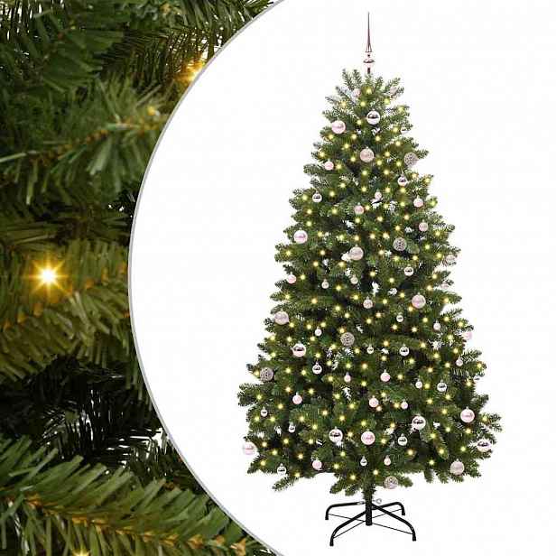 vidaXL Umělý vánoční stromeček 240 cm 300 LED Teplá bílá PVC a ocel