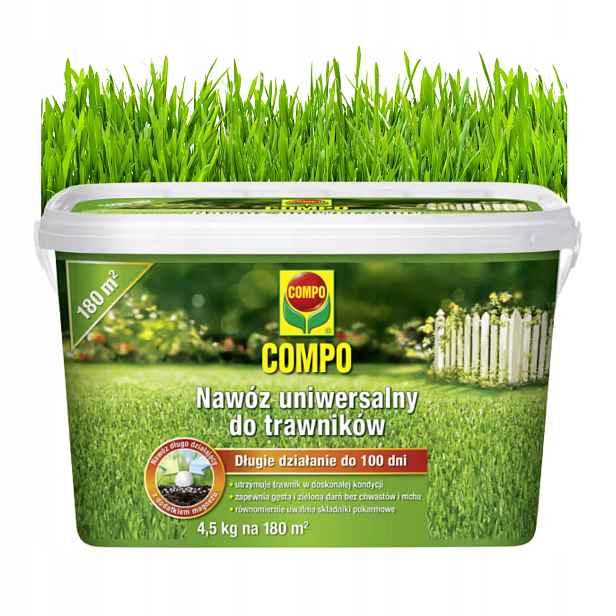 Hnojivo pro trávníky Trávy Dlouho působící 100 dní 4,5 kg Compo