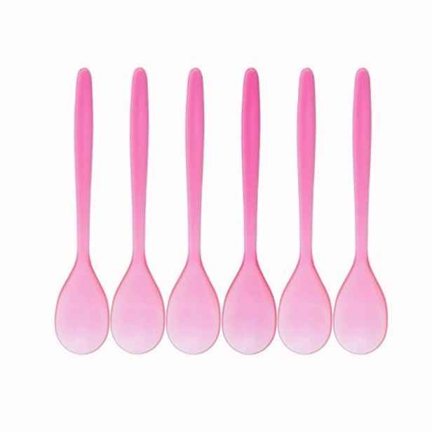 lžíce 6ks káva 14cm, sada, MIX BAREV, transp.plast