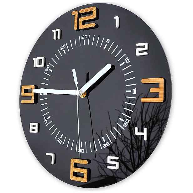 ModernClock Nástěnné hodiny Alaska 28 cm černé