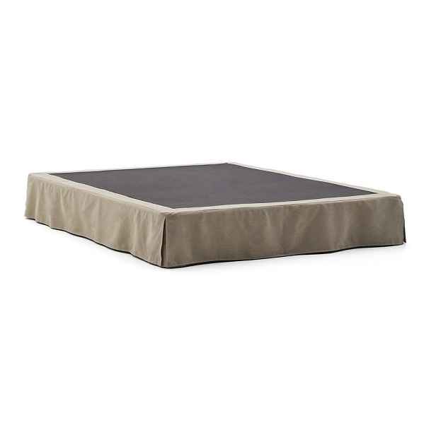Taupe čalouněná dvoulůžková postel bez čela 180x200 cm Jaira – Kave Home