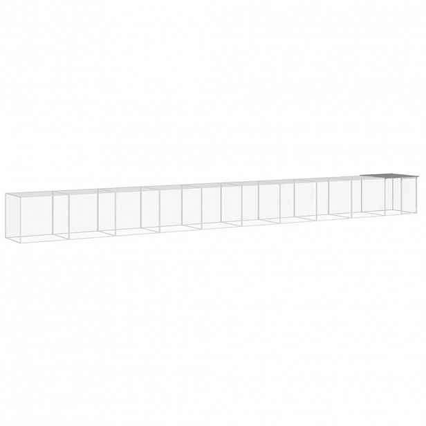 vidaXL Klec pro kuřata se střechou světle šedá 1 003 x 98 x 90 cm ocel