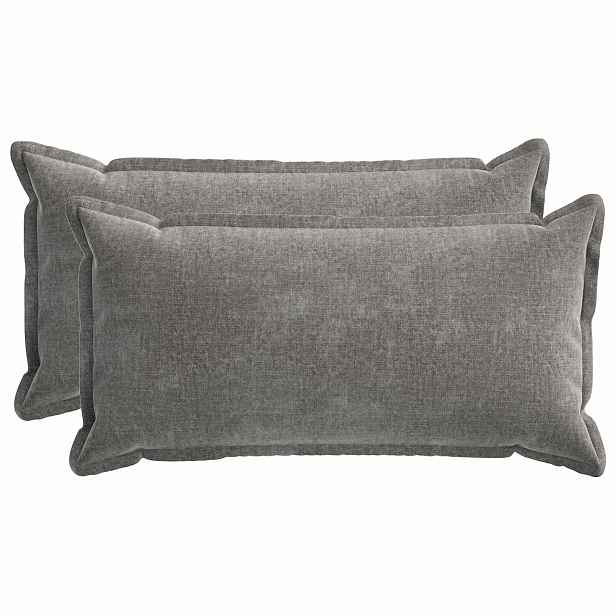 vidaXL Povlak na polštář 2 ks HOUTEN Tmavě šedá 40 x 80 cm