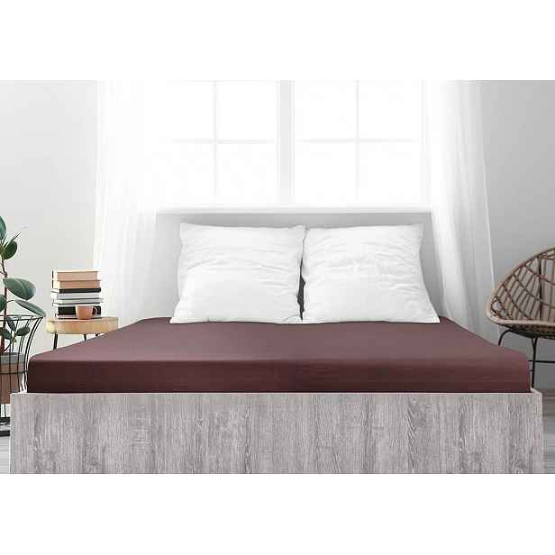 Jersey prostěradlo z mako bavlny LUXORA 90x200 cm tmavě hnědé