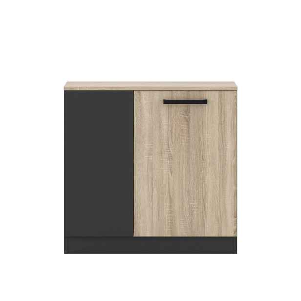 TISSIM komoda KOM2D/78, antracit/dub sonoma