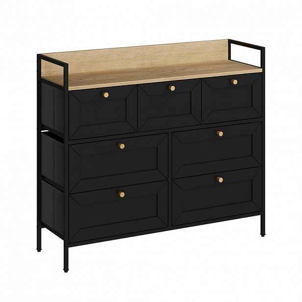 Vicco KOMODA Belaro Černá 98 x 85 cm se 7 zásuvkami