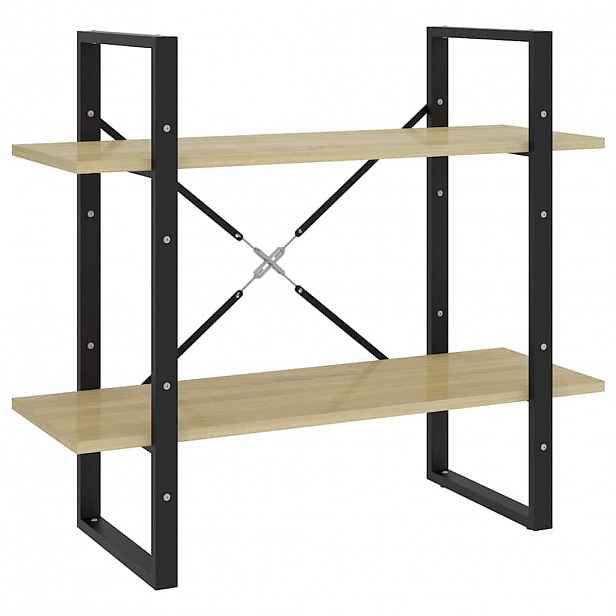 vidaXL Knihovna se 2 policemi dub sonoma 80x30x70 cm kompozitní dřevo