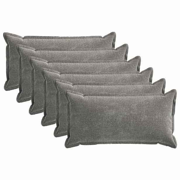 vidaXL Povlak na polštář 6 ks HOUTEN Tmavě šedá 40 x 80 cm