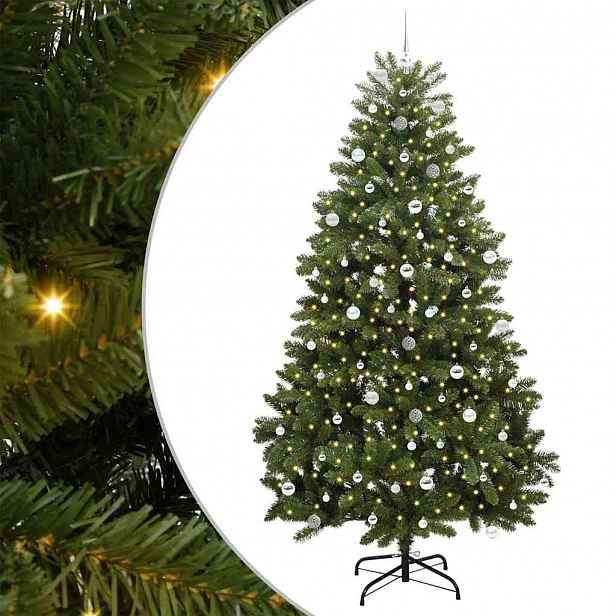 vidaXL Umělý vánoční stromeček 240 cm 300 LED Teplá bílá PVC a ocel