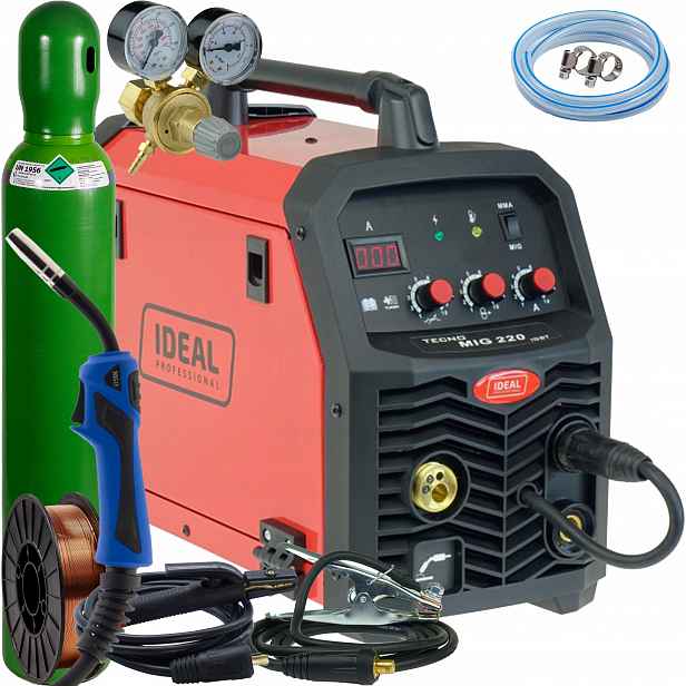 Svařovací stroj Ideal Tecnomig 220 Mma Digital Mig Mag Flux 220A 230V SET4