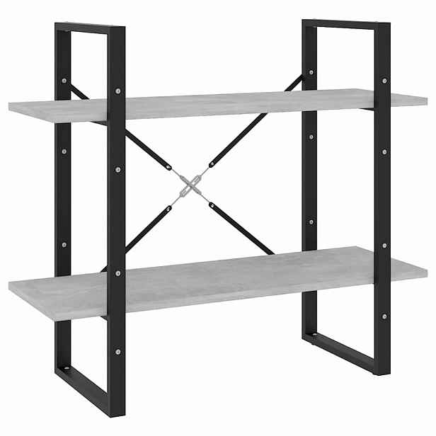 vidaXL Knihovna se 2 policemi betonově šedá 80 x 30 x 70 cm kompozit