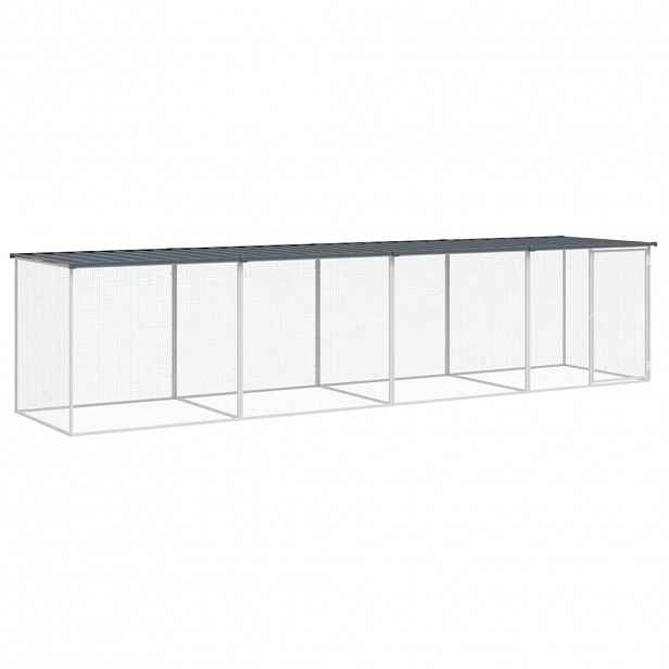 vidaXL Klec pro kuřata se střechou antracitová 403 x 98 x 90 cm ocel