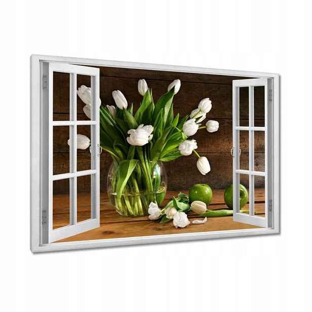 Obrazy 90x60 Bílé tulipány