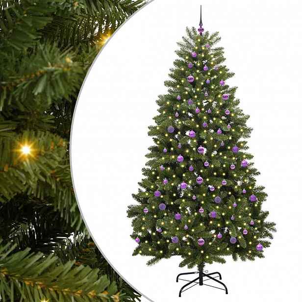 vidaXL Umělý vánoční stromeček 240 cm 300 LED Teplá bílá PVC a ocel