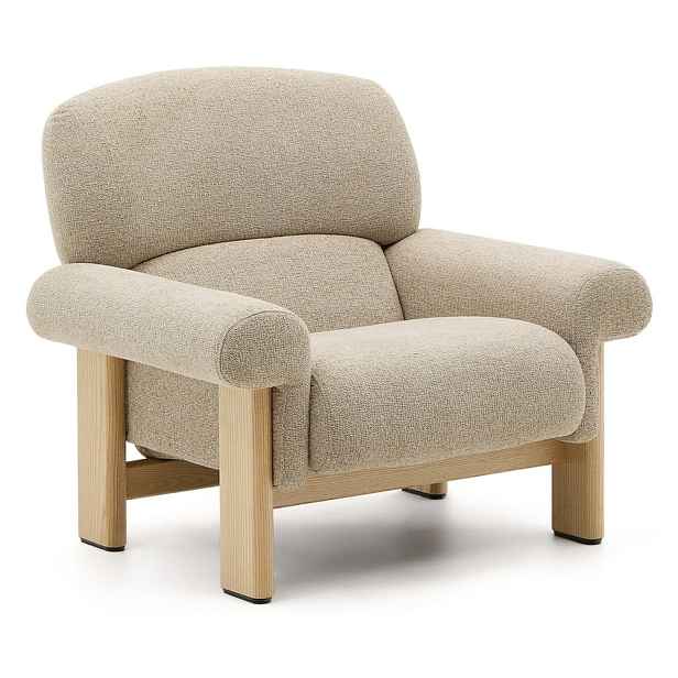 Béžové žinylkové křeslo Nema – Kave Home