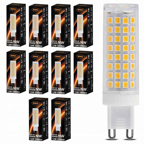 Led žárovka G9 12W 110W 1060lm Neutrální barva 4500K Silné světlo 10x