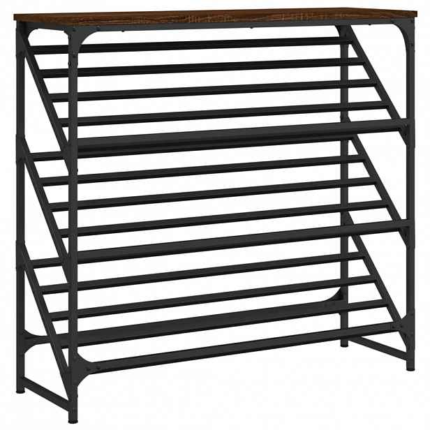 vidaXL Botník hnědý dub 90 x 30 x 85 cm kompozitní dřevo