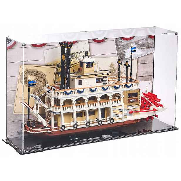 Vitrína s pozadím Blacked Brick pro Lego 21356 Ideas – říční parník